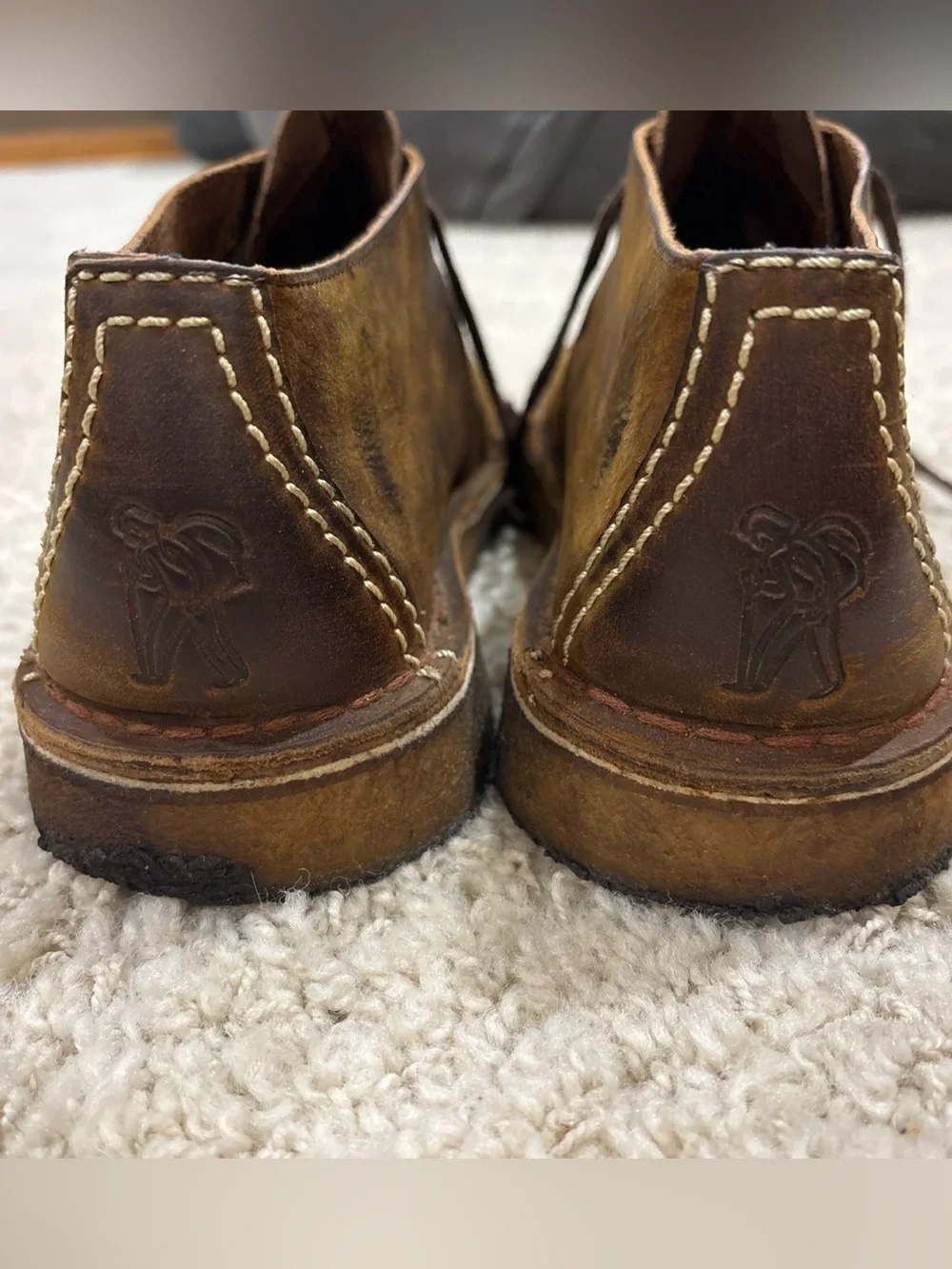 Clarks Originals Men’s Desert Trek Boots Shoes Brown Beeswax Leather Size 11M